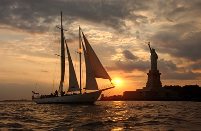 NY ssailboat Shearwater sunset